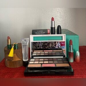 2-MAC Lipstick, MAC Lip glass Estée Lauder Palette-Carolina Herrera Lipstick